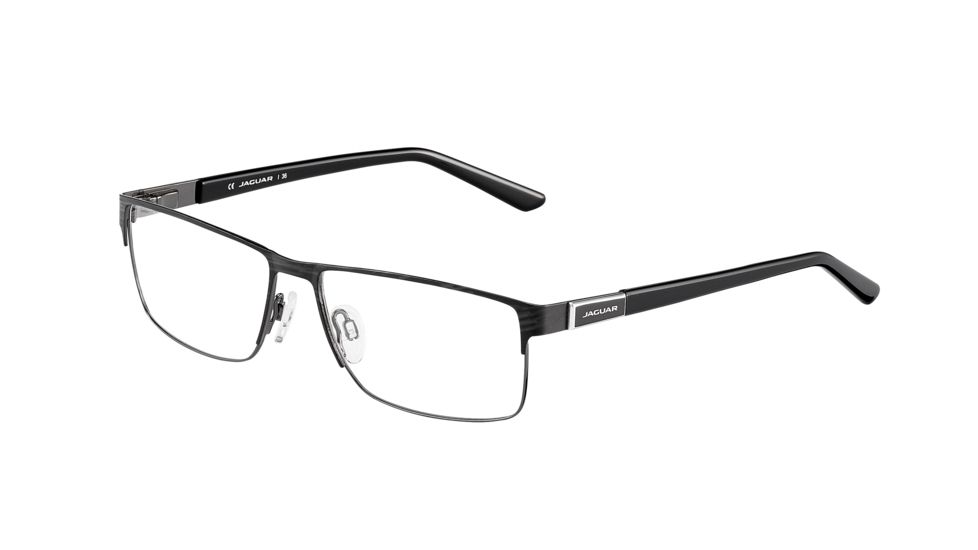 Jaguar 33073 Eyeglass Frames, Male,, Striated Black Frame, 57-15-140 33073-610