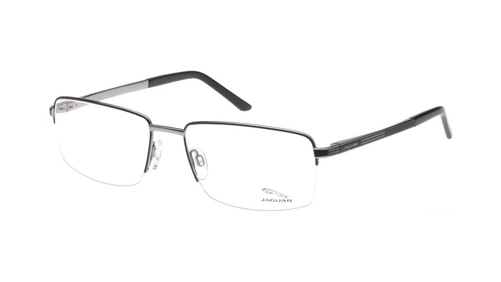 Jaguar 33151 Single Vision Prescription Eyeglasses, Black/Silver Frame, JG33151650SV
