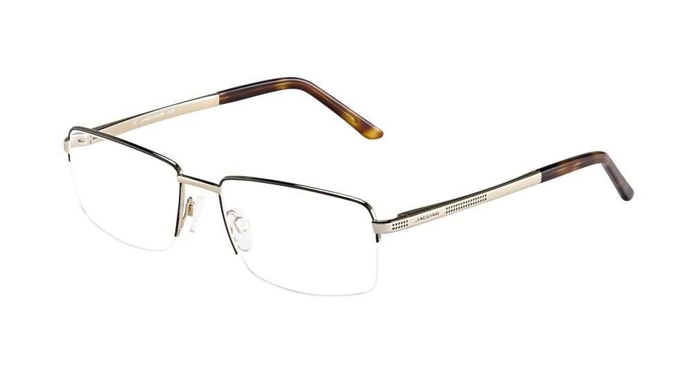 Jaguar 33151 Single Vision Prescription Eyeglasses, Brown/Gold Frame, JG33151600SV