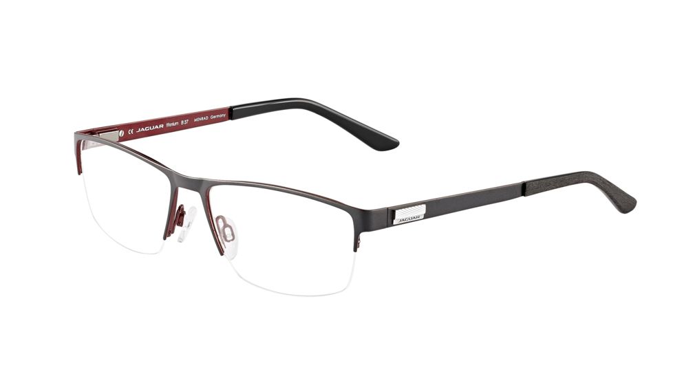 Jaguar 35046 Bifocal Prescription Eyeglasses, Deep Grey/Red Frame, JG350466500BI