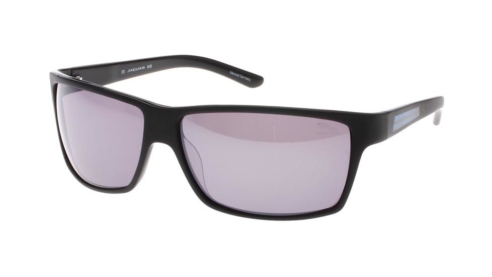 Jaguar 37115 Mens Sunglasses, Mat Black-Blue/Grey Lenses, 64-14-130 37115-8840
