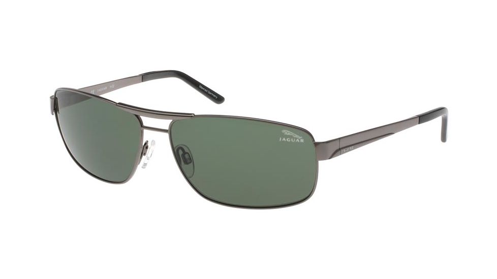 Jaguar 37320 Gunmetal Frame,Green Polarized Lenses Mens Sunglasses 37320-420