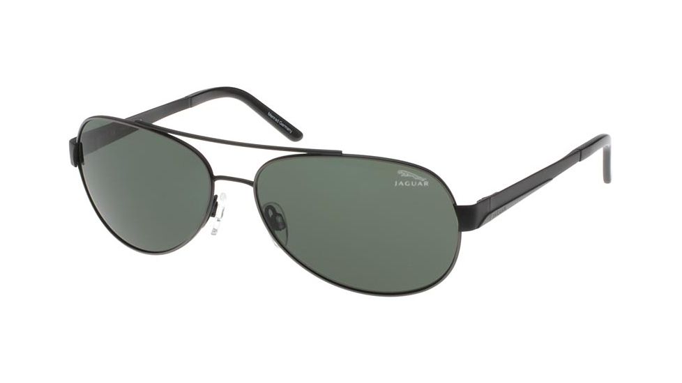 Jaguar 37322 Black Frame,Green Polarized Lenses Mens Sunglasses 37322-610