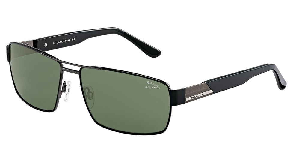 Jaguar 37334 Sunglasses, Male, Gunmetal/Polarized Green Lenses, 62-15-135 37334-610