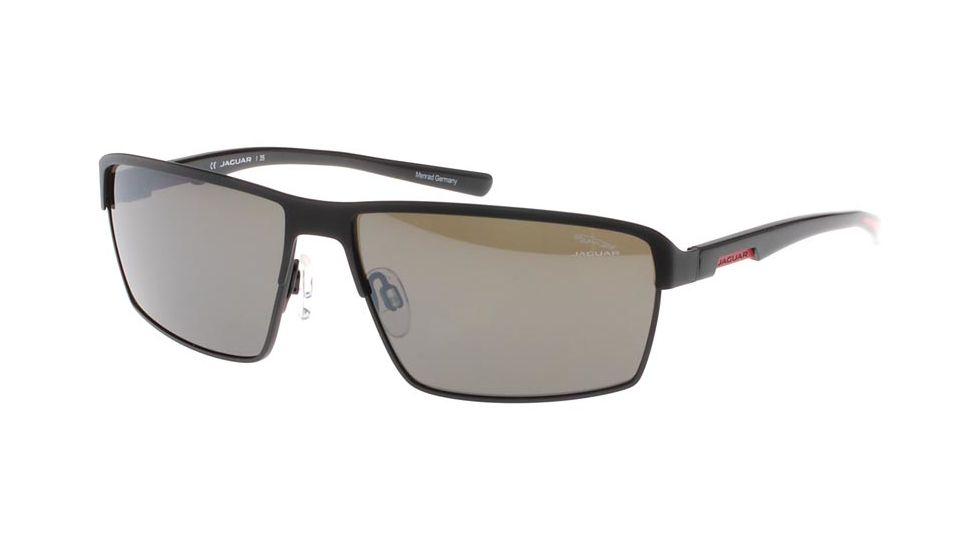 Jaguar 37337 Sunglasses, Male, Mat Black-Red/AR Mirror Grey Lenses, 60-14-130 37337-872