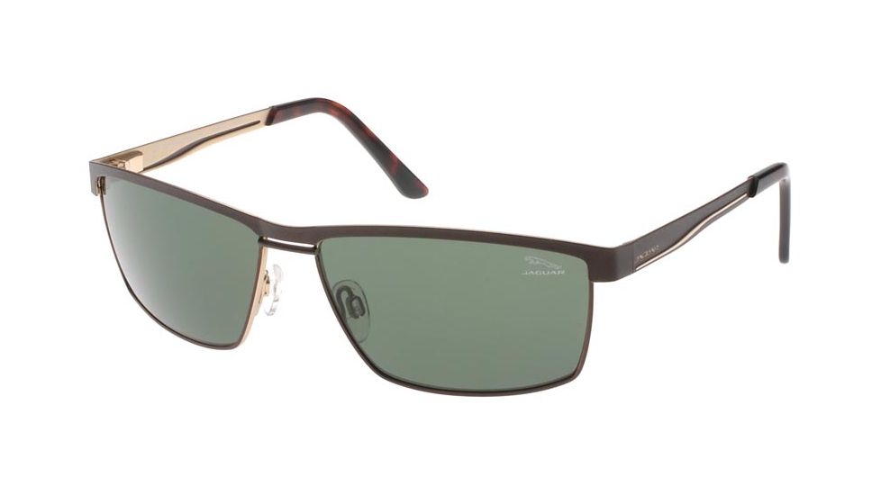 Jaguar 37341 Sunglasses, Male, Chocolate-Gold/AR Polarized Green Lenses, 62-14-135 37341-822