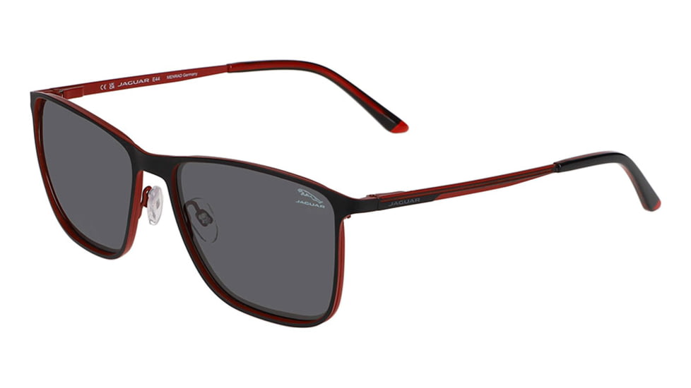 Jaguar 37506 Sunglasses, Black-Red Frame, Polarized Lens, 58-16-145, JG37506586100