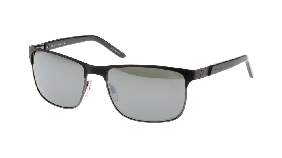 Jaguar 37550 Sunglasses, Male, Black-Gunmetal/Nano Mirror Grey Lenses, 58-17-140 37550-420