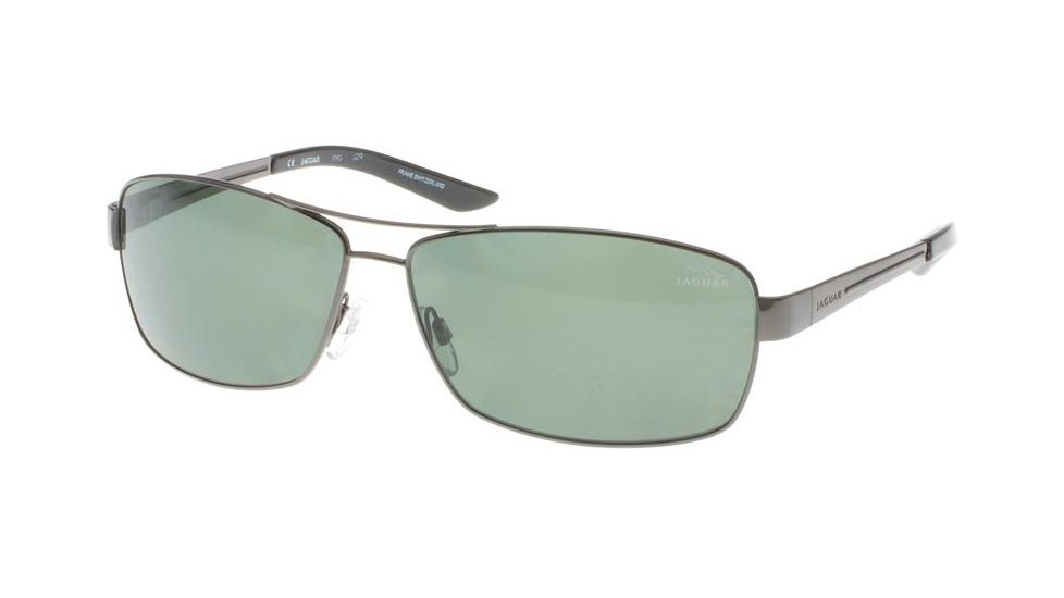 Jaguar 39703 Sunglasses - Gunmetal; Green Lenses (420)