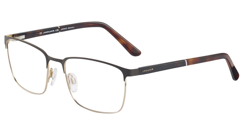 Jaguar 33091 Eyeglasses, Mens, Dark Brown-Gold-Demi Amber, 55-18-140, JG330915100