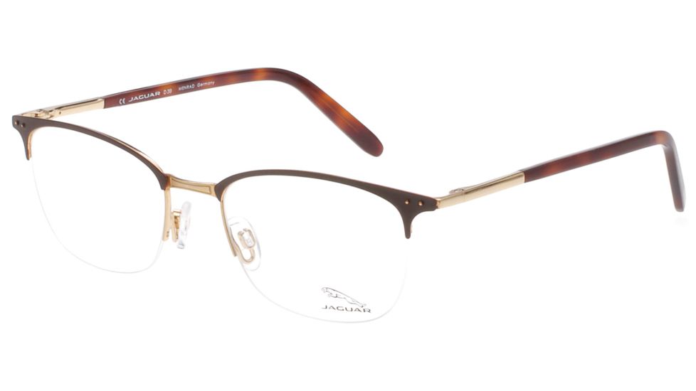 Jaguar 33705 Eyeglasses, Mens, Dark Brown-Gold, 52-19-140, JG337055101