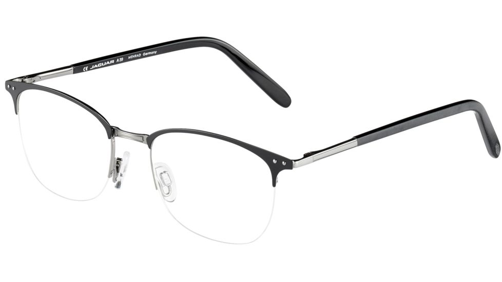 Jaguar 33705 Eyeglasses, Mens, Black-Silver, 52-19-140, JG337056100
