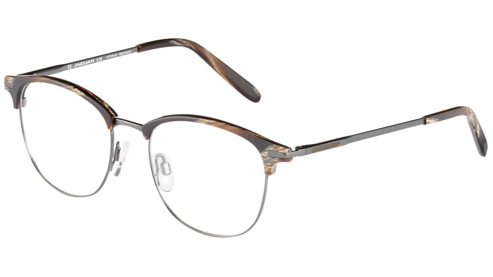 Jaguar 33706 Eyeglasses, Mens, Brown Horn-Gunmetal, 52-18-140, JG337066809