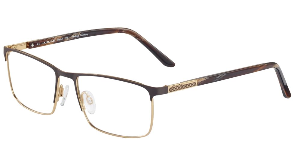 Jaguar 35051 Eyeglasses, Mens, Dark Brown-Gold, 56-17-140, JG350511087