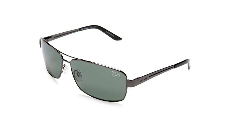 Jaguar Polarized Lenses Sunglasses 39703, Jaguar 39703 Sunglasses Styles Gunmetal Frame / Green Lenses