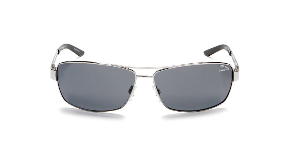 Jaguar Polarized Lenses Sunglasses 39703, Jaguar 39703 Sunglasses Styles Silver-Black Frame / Grey Lenses