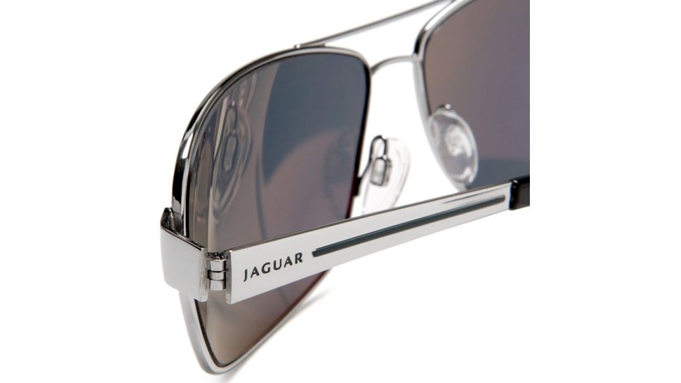 Jaguar Polarized Lenses Sunglasses 39703, Jaguar 39703 Sunglasses Styles Silver-Black Frame / Grey Lenses