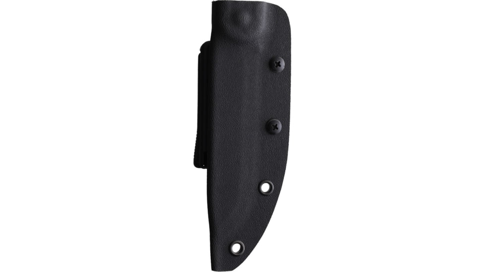 Jason Perry Blade Works Puukko Black Fixed Blade Knife, 9.5in Overall, 4.75in Black Powder Coated 1095HC Steel Blade, Black Burlap Micarta Handle, Kydex Sheath, 204-MICARTA-BLK