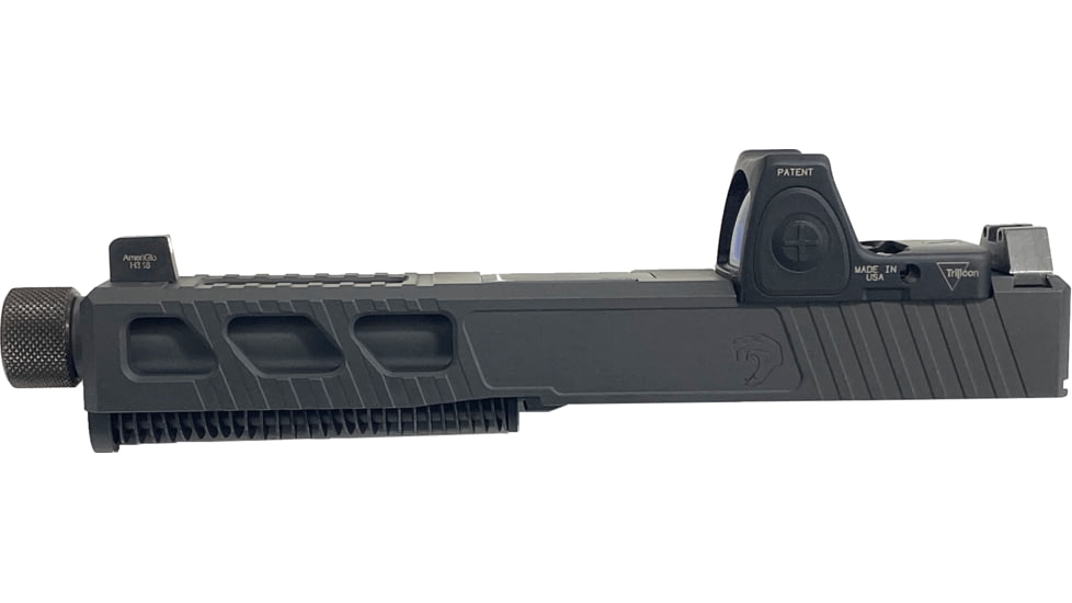 JCS Weapon Designs G19 Bonesaw Slide, RMR Cut, Glock 19, Graphite Black, G19-BSS-RMR-BLK