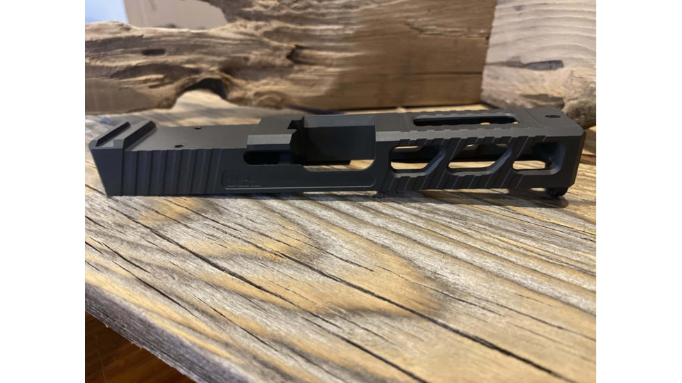 JCS Weapon Designs G19 Bonesaw Slide, RMR Cut, Glock 19, Graphite Black, G19-BSS-RMR-BLK