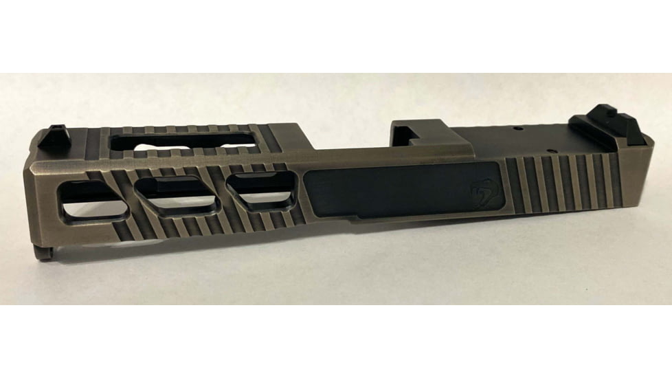 EDEMO JCS Weapon Designs G19 Bonesaw Slide, RMR Cut, Glock 19, Nickel Boron Distressed, G19-BSS-RMR-NBD, EDEMO1