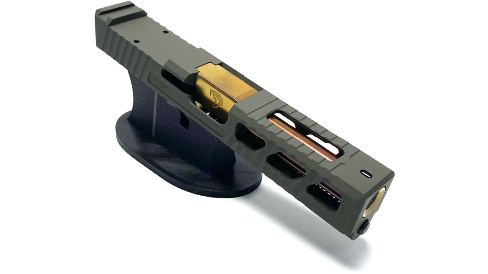 JCS Weapon Designs G19 Bonesaw Slide, RMR Cut, Glock 19, OD Green, G19-BSS-RMR-ODG
