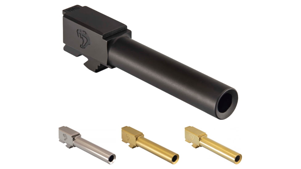 JCS Weapon Designs G19 V1 Match Grade Barrel, Flushed/Crowned, Black Nitride, Nickel Boron Diamond Polish, TiN, TiN High Polish