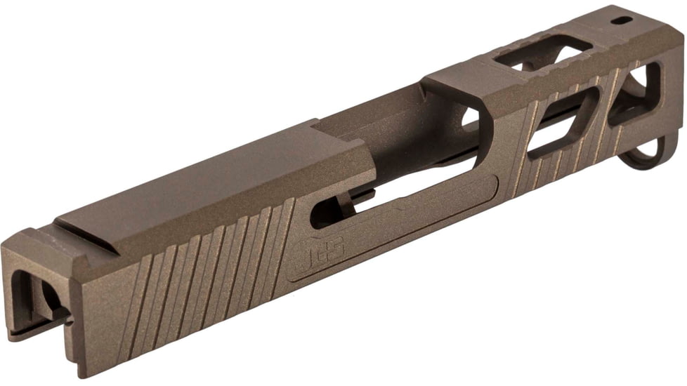 JCS Weapon Designs G43 Bonesaw Slide, No Cut, Glock 43/43X/Polymer 80, Midnight Bronze, G43-BSS-NO-MBZ
