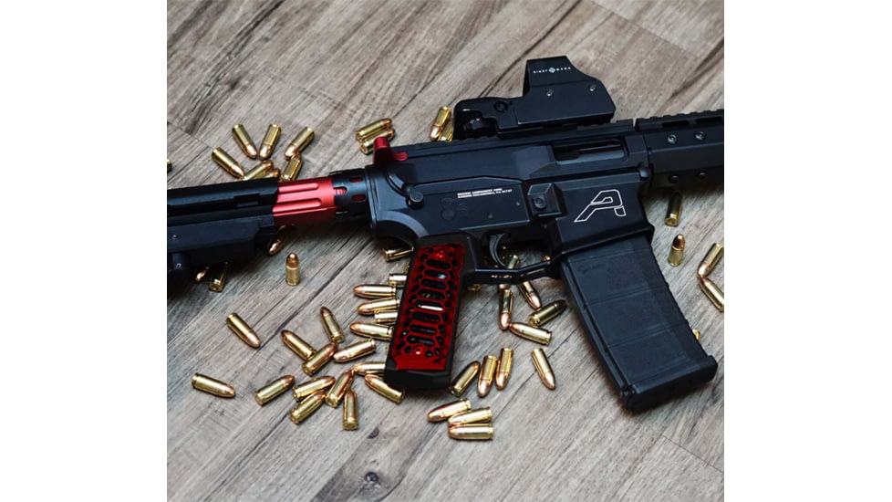 JE Machine Tech 1911 AR MIL-SPEC Pistol Grip, Red, PS-PG25RED