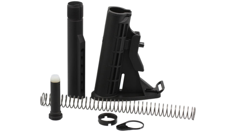 JE Machine Tech AR-10/15 M4 Mil-Spec Collapsible Buttstock Combo, Black, PS-ST2B+PS-BTM Combo