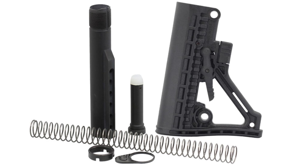 JE Machine Tech AR-15 Adaptive Skeletonized Buttstock Combo, Black, PS-ST32B+PS-BTM Combo