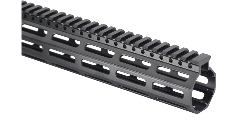 JE Machine Tech AR-15 Ultralightweight Minimalist Full Top Rail, 7 in, No Anti Rotation Tabs, Black, PS-223MLK7KBLK-F-NAR