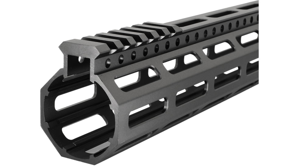 JE Machine Tech AR-15 Ultralightweight Minimalist Partial Top Rail, 10 in, No Anti Rotation Tabs, Black, PS-223MLK10KBLK-H-NAR