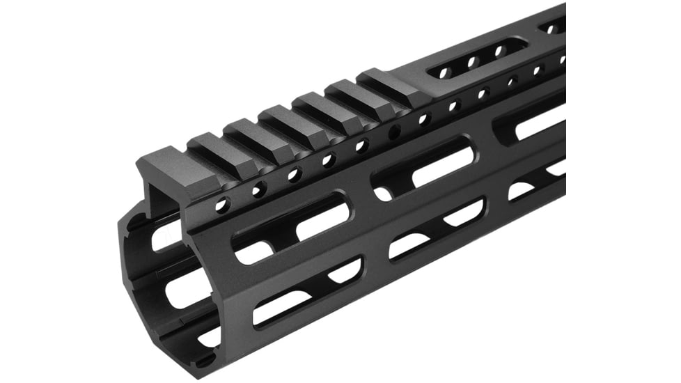 JE Machine Tech AR-15 Ultralightweight Minimalist Partial Top Rail, 10 in, No Anti Rotation Tabs, Black, PS-223MLK10KBLK-H-NAR
