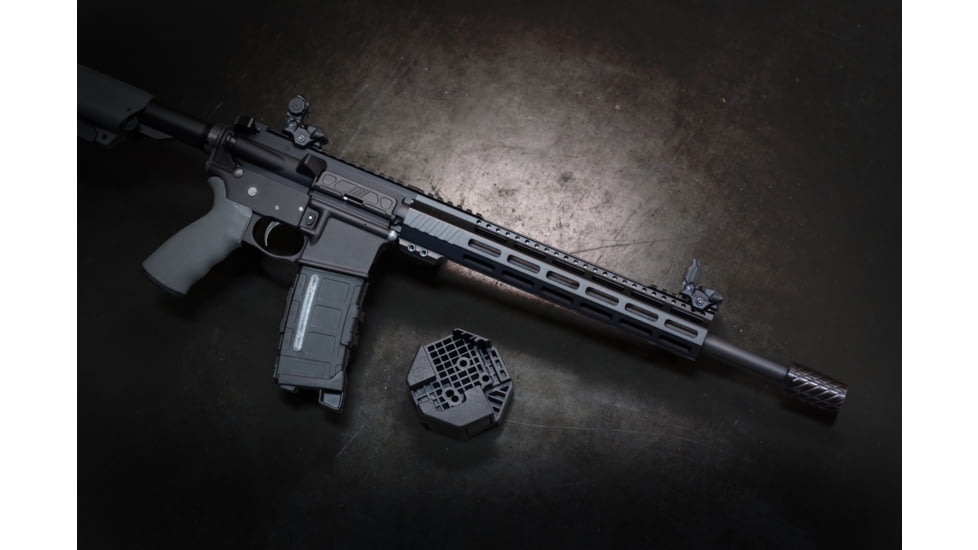 JE Machine Tech AR-15 Ultralightweight Minimalist Partial Top Rail, 10 in, No Anti Rotation Tabs, Black, PS-223MLK10KBLK-H-NAR