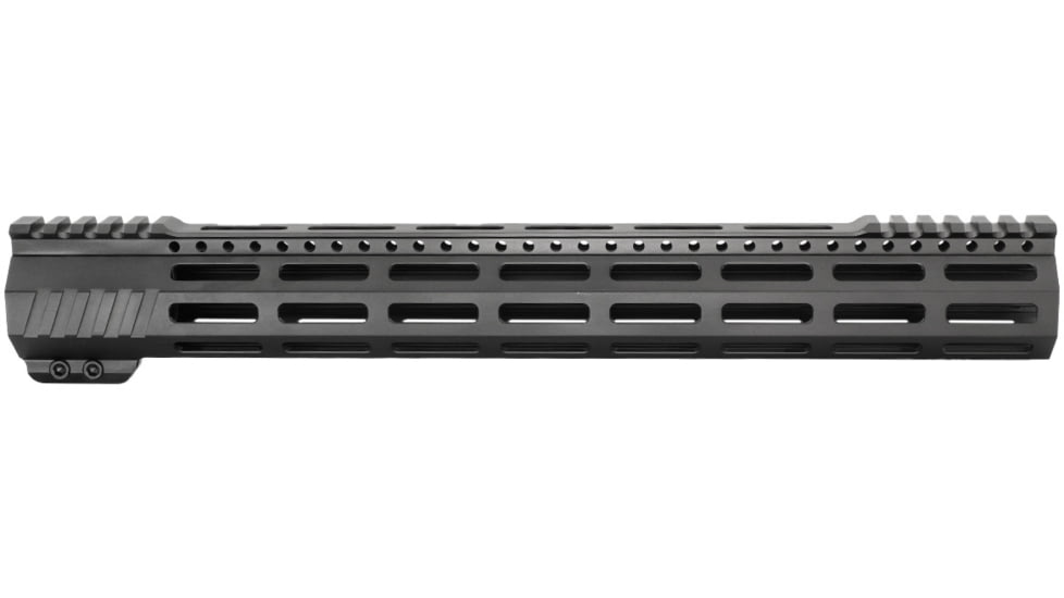 JE Machine Tech AR-15 Ultralightweight Minimalist Partial Top Rail, 15 in, No Anti Rotation Tabs, Black, PS-223MLK15KBLK-H-NAR
