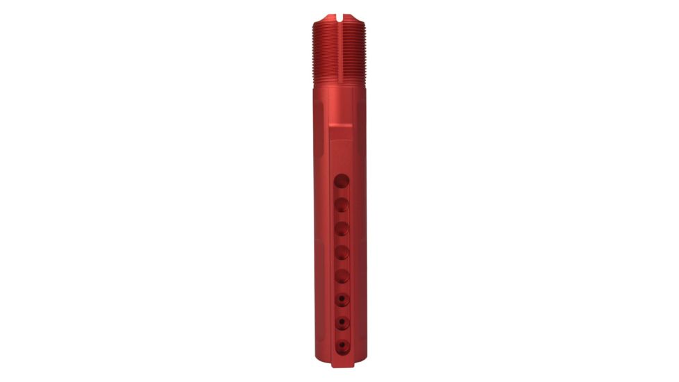 JE Machine Tech JE Machine Tech AR 15 M4 .223 Mil Spec Adjustable 8 Position Fluted Buffer Tube, Red PS-BTMS2R