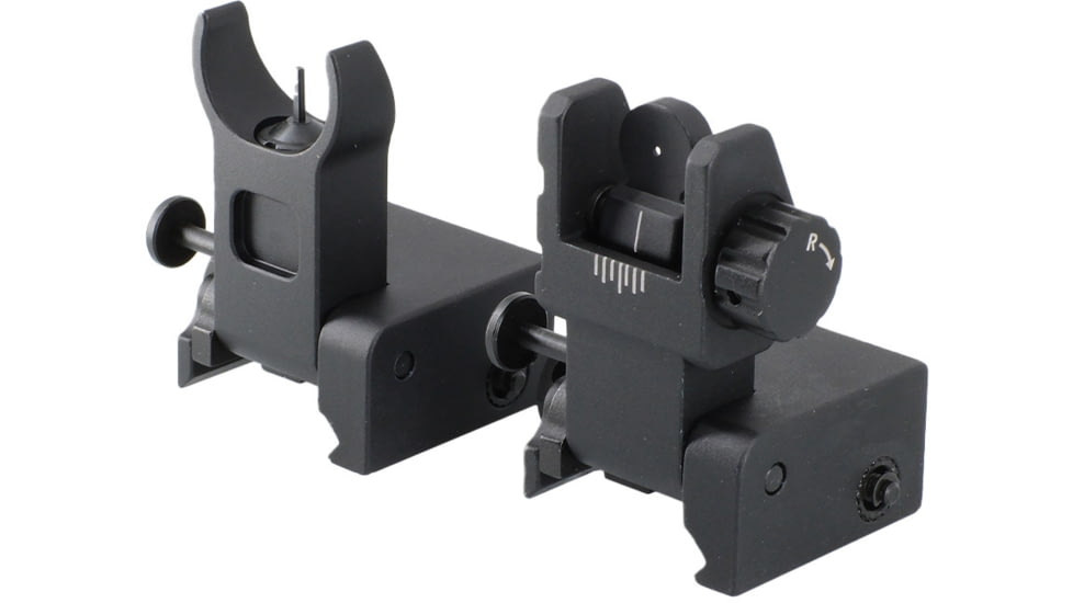 JE Machine Tech Front and Rear Folding Back Up Battle Sights-Aluminum, Black, TS-PS25B
