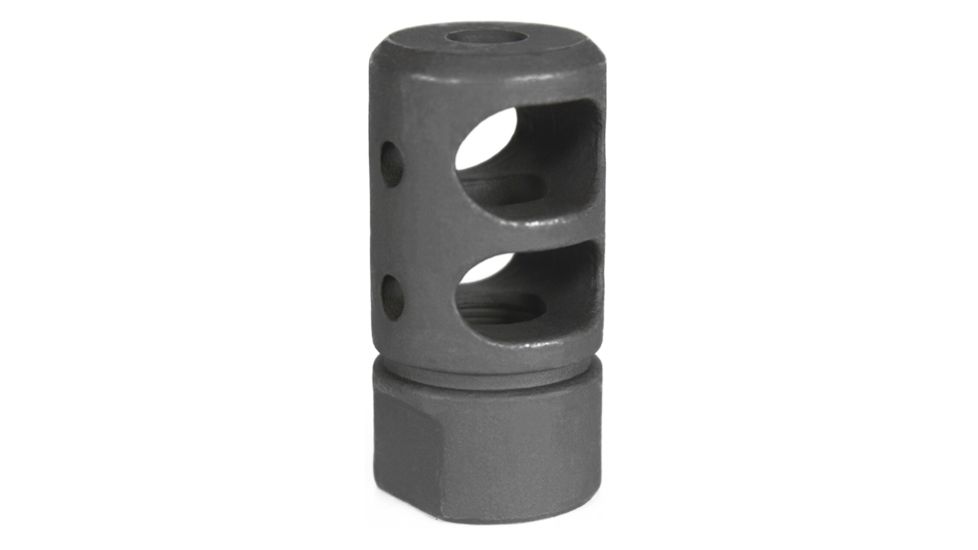 JE Machine Tech Muzzle Brake, AR-15/ M4, 5.56x45mm NATO/ .223, 1/2x28 Thread, 4140, Manganese Phosphate, Black, PS-MZ6
