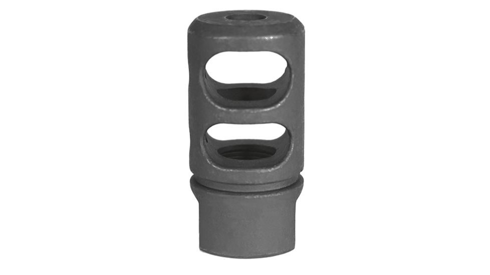 JE Machine Tech Muzzle Brake, AR-15/ M4, 5.56x45mm NATO/ .223, 1/2x28 Thread, 4140, Manganese Phosphate, Black, PS-MZ6