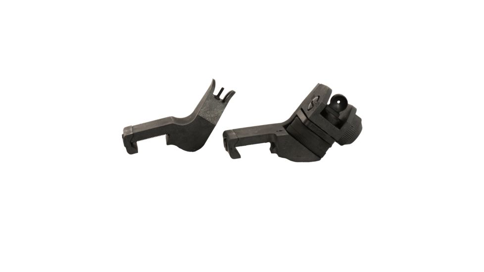 JE Machine Tech Offset Iron Sight Set, AR-15, Fixed, 45 degrees, 1 Pair, Black, TS-PS8B