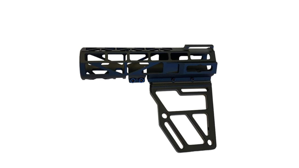 JE Machine Tech Skeletonized Pistol Brace Stabilizer, Aluminum, Black Anodized, Black, TS-ST28B