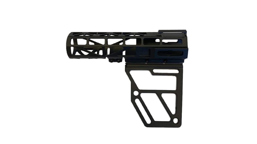 JE Machine Tech Skeletonized Pistol Brace Stabilizer, Aluminum, Black Anodized, TS-ST28B