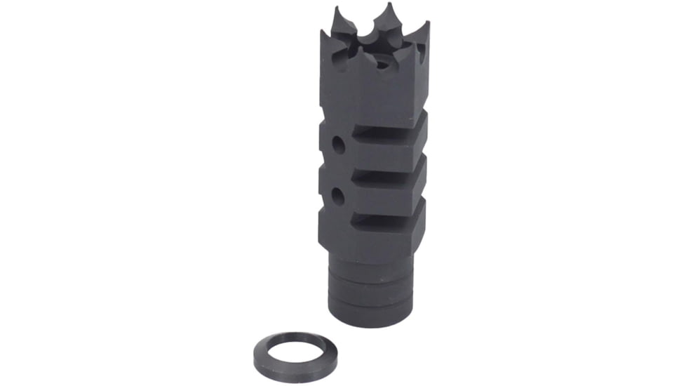 JE Machine Tech Standoff Muzzle Brake w/ Crush Washer, .223/5.56 Caliber, Black, TS-MZ22B