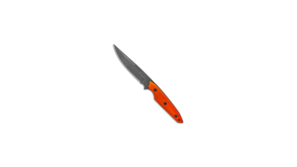 Jeff Hall Jeff Hall Custom Large Envoy Fixed Blade Knife Orange G10 5" Gray Stonewash, Orange, D2, adult, BHQ-125247