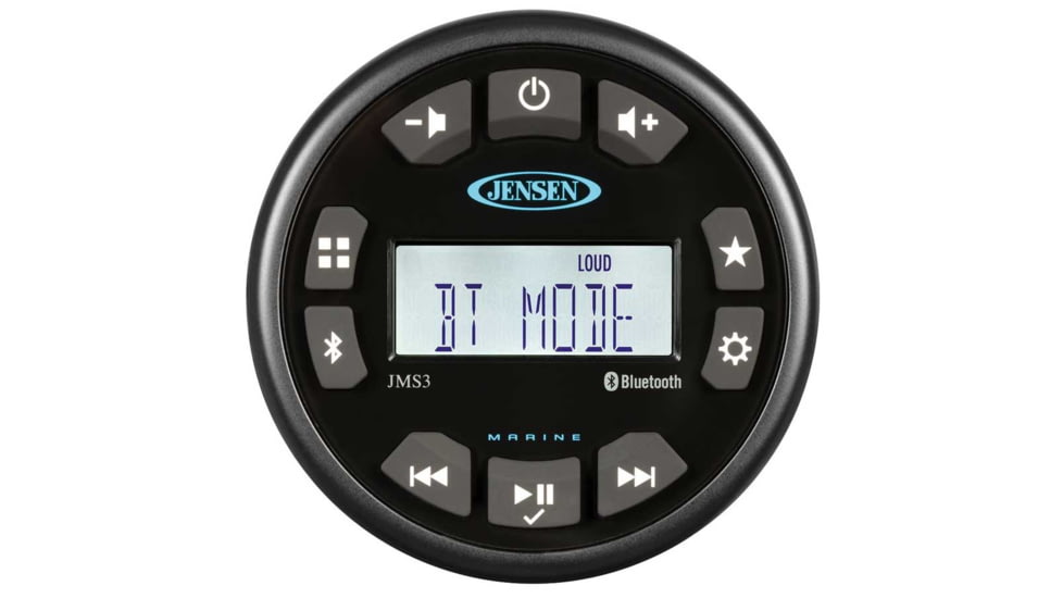 Jensen Compact Bluetooth Am/Fm/Usb/Wb Waterproof Stereo - 3in, Black, JMS3RTL