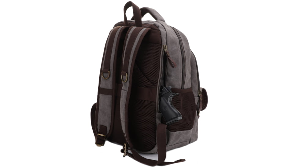 Jessie &amp; James Alpine Canvas Concealed Carry Backpack, Gray, SMC52103R1 GY