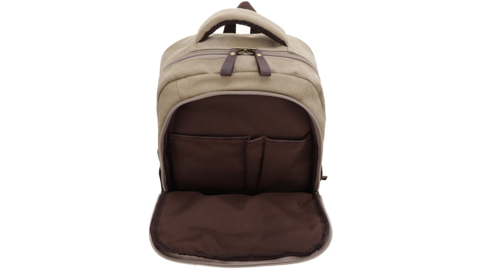 Jessie &amp; James Alpine Canvas Concealed Carry Backpack, Khaki, SMC52103R1 KH