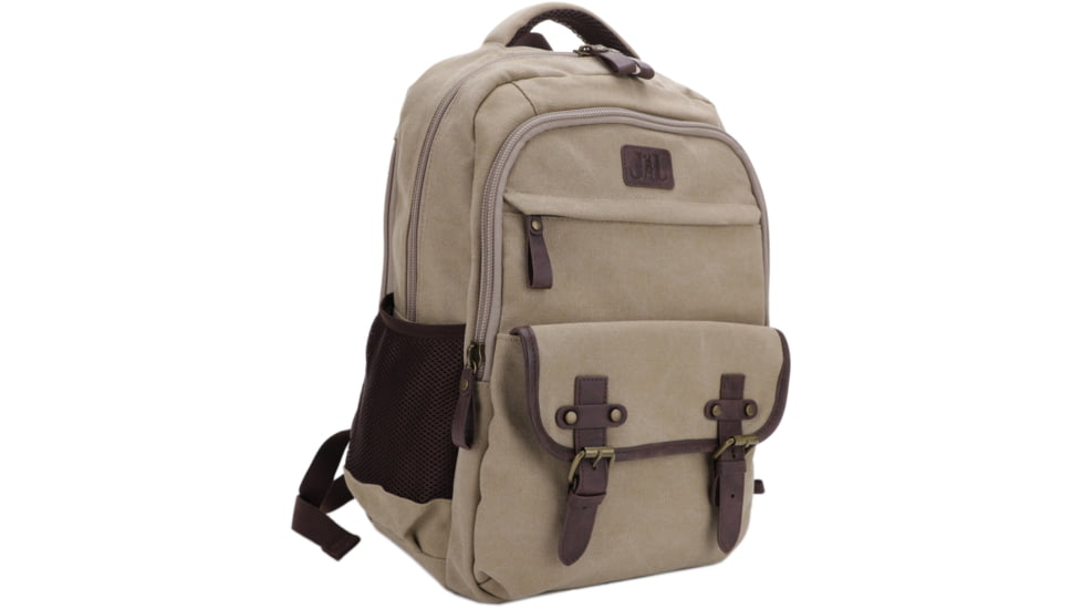 Jessie &amp; James Alpine Canvas Concealed Carry Backpack, Khaki, SMC52103R1 KH