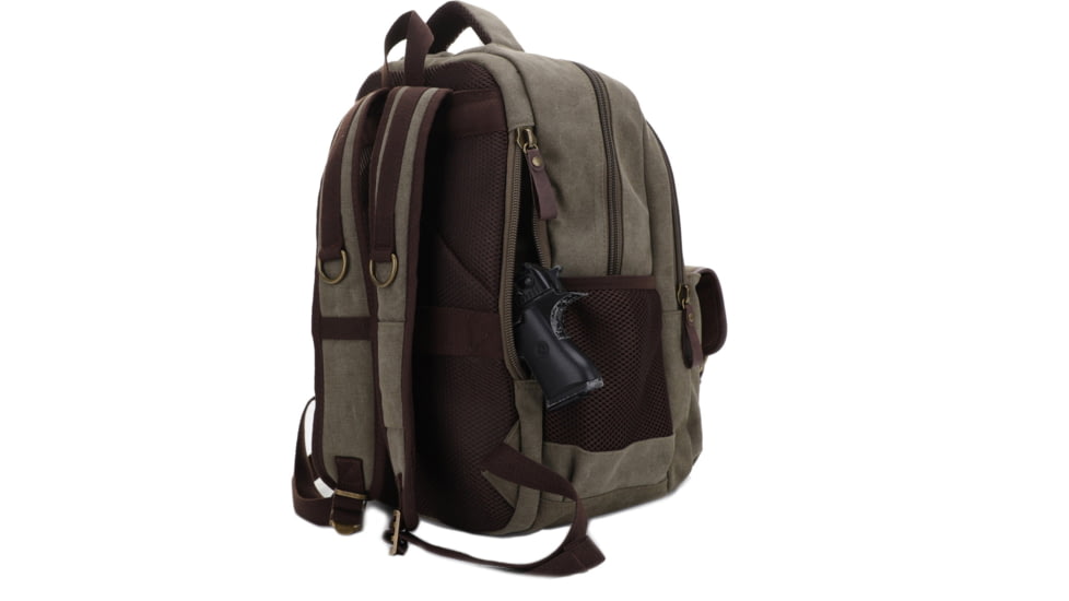 Jessie &amp; James Alpine Canvas Concealed Carry Backpack, Olive, SMC52103R1 OL